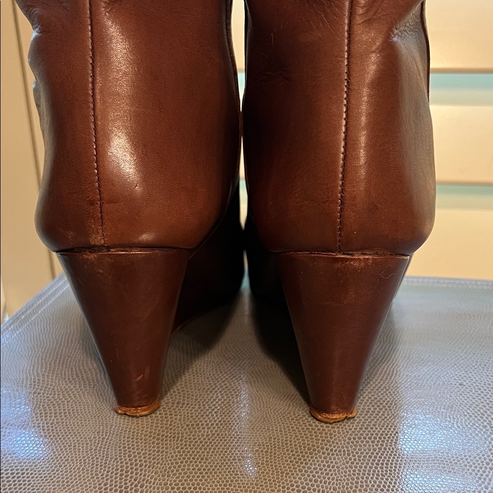 Loeffler Randall brown leather boots. - Picture 4 of 5